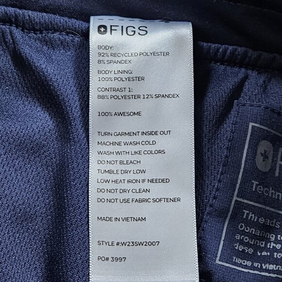 Figs Scrub Pants Womens XXS Yola Navy Blue FREEx Lined  High Waist W23SW2007 - Picture 9 of 14